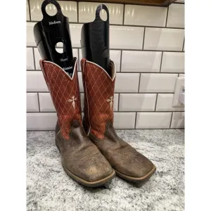 TWISTED X Two Tone Leather Cowboy Boots Size 6 Youth Rodeo Livestock Square Toe