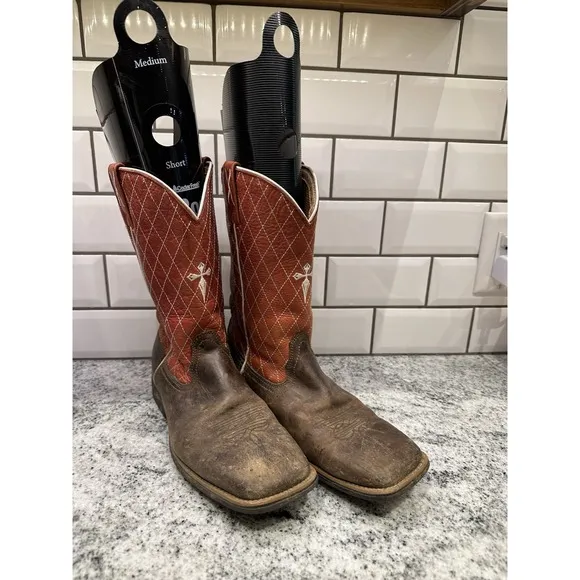 TWISTED X Two Tone Leather Cowboy Boots Size 6 Youth Rodeo Livestock Square Toe