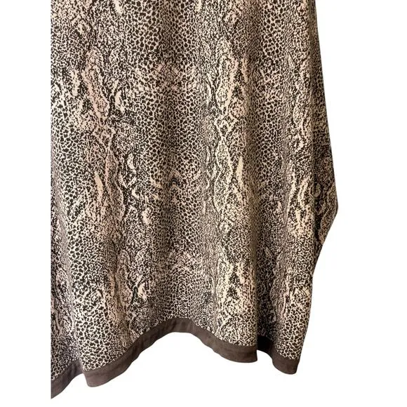 Tyler Boe Fringed Poncho Sweater M/L Gray Cashmere Blend Knit