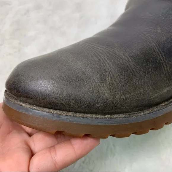 UGG 1017180K Kid's Callum Casual Green Leather Boots Size 3