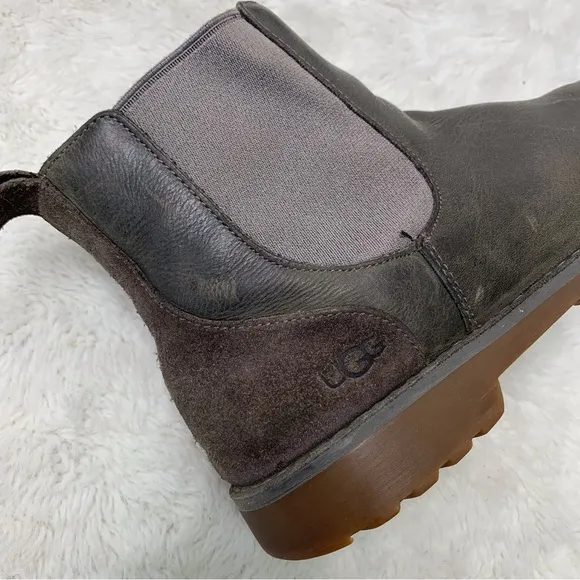 UGG 1017180K Kid's Callum Casual Green Leather Boots Size 3