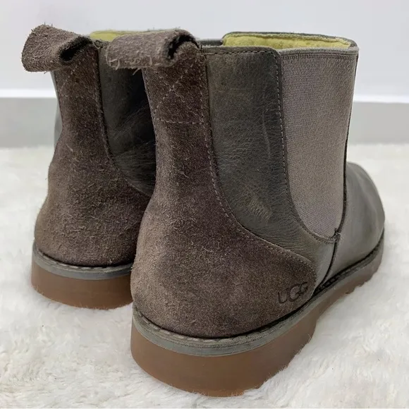 UGG 1017180K Kid's Callum Casual Green Leather Boots Size 3
