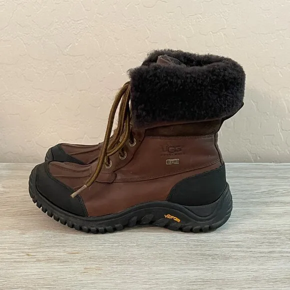 Ugg Adirondack Boot 6 Brown Leather Lace Up Warm Boots SN 5446 Waterproof