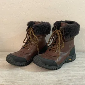 Ugg Adirondack Boot 6 Brown Leather Lace Up Warm Boots SN 5446 Waterproof