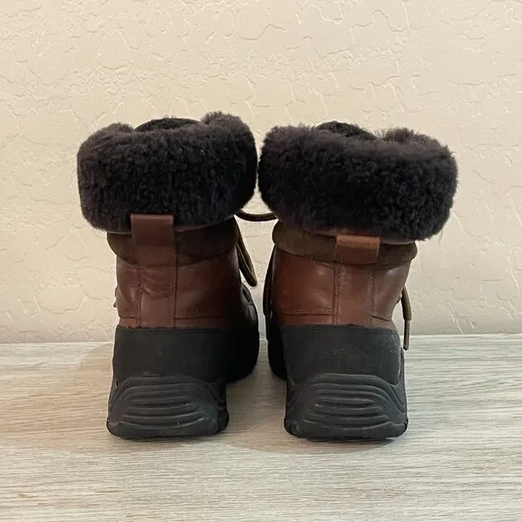 Ugg Adirondack Boot 6 Brown Leather Lace Up Warm Boots SN 5446 Waterproof