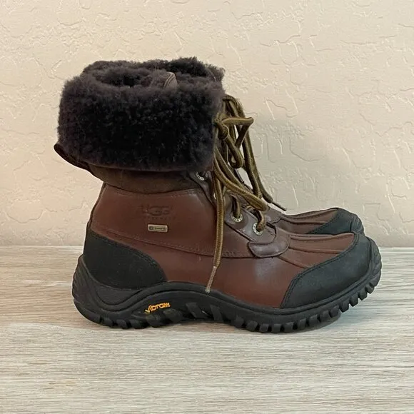 Ugg Adirondack Boot 6 Brown Leather Lace Up Warm Boots SN 5446 Waterproof