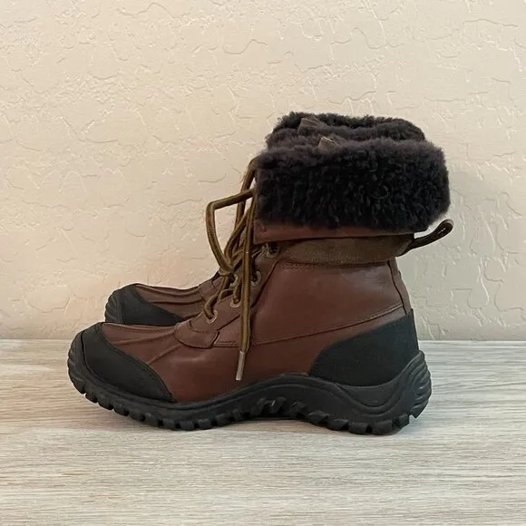 Ugg Adirondack Boot 6 Brown Leather Lace Up Warm Boots SN 5446 Waterproof