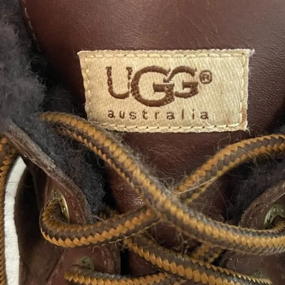 Ugg Adirondack Boot 6 Brown Leather Lace Up Warm Boots SN 5446 Waterproof