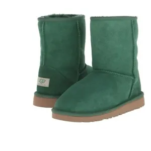 UGG Australia Childrens Kids Classic‎ Short Boots 8 Green Shearling Warm Winter