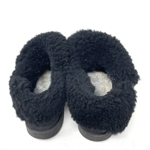 UGG Australia Classic Mini‎ Sheepskin Cuff Boots Black Size 10 Women’s Warm