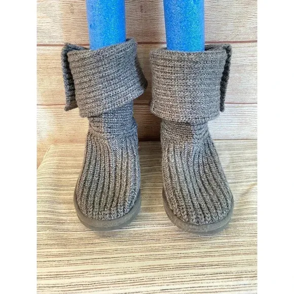 UGG Australia Girl's US 4 Gray Warm Twisted Cable Over The Knee Boots Pre-owned