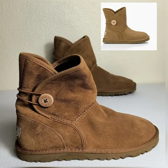 UGG Australia Leona Big Girl Boots in Chestnut Brown Size 4 1010290K