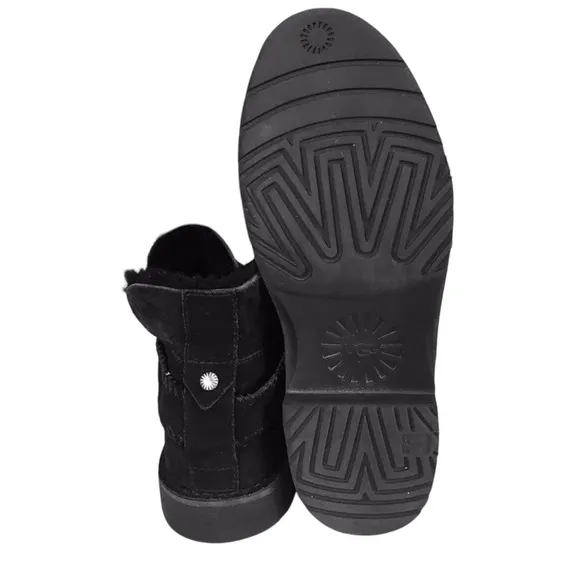 UGG Australia Mc Coy  Black Leather Ankle Boots Shoes 7.5