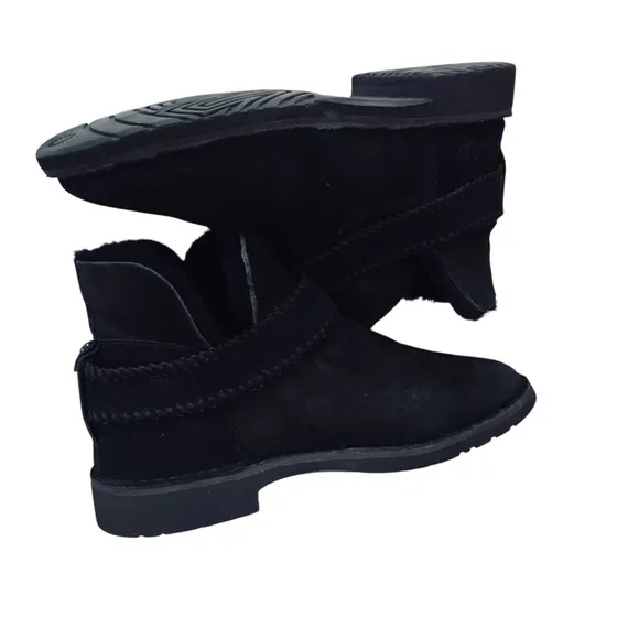 UGG Australia Mc Coy  Black Leather Ankle Boots Shoes 7.5