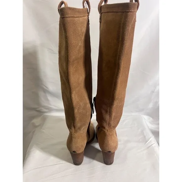 UGG AVA Tan Chestnut Tall Knee High Boots With Heel Suede Women's Size 6