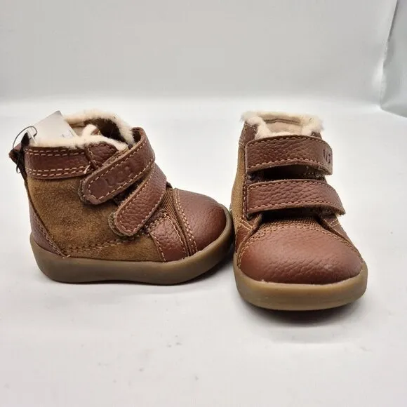 UGG Baby Rennon II Strappy Boots Size 02 -03 Months Chestnut (89)