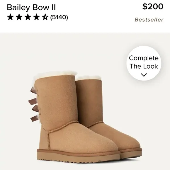 UGG Bailey bow 2, Tan Boots with Striped BowsLike new