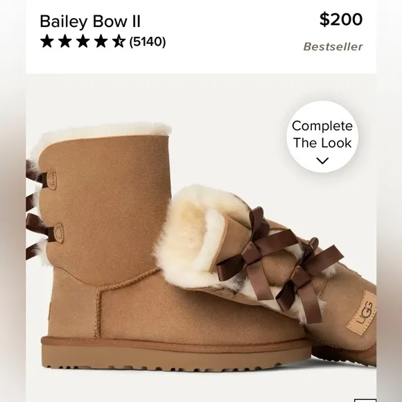 UGG Bailey bow 2, Tan Boots with Striped BowsLike new