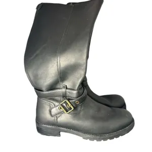 UGG Black Leather Harington Knee High Tall Riding Boots sz 9 .5 Women's Casual
