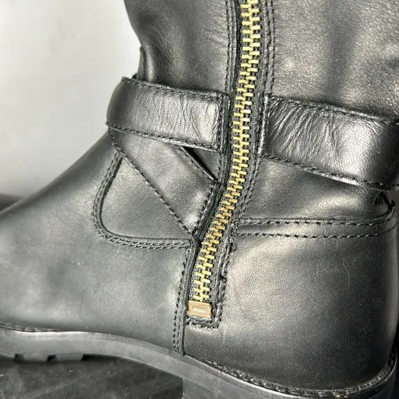 UGG Black Leather Harington Knee High Tall Riding Boots sz 9 .5 Women's Casual