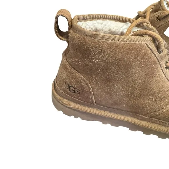 UGG Boots Womens 8 Brown Tan Neumel Chukka Chestnut Suede Ankle Bootie Shearling