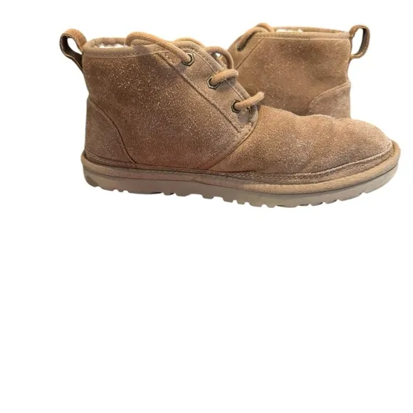 UGG Boots Womens 8 Brown Tan Neumel Chukka Chestnut Suede Ankle Bootie Shearling