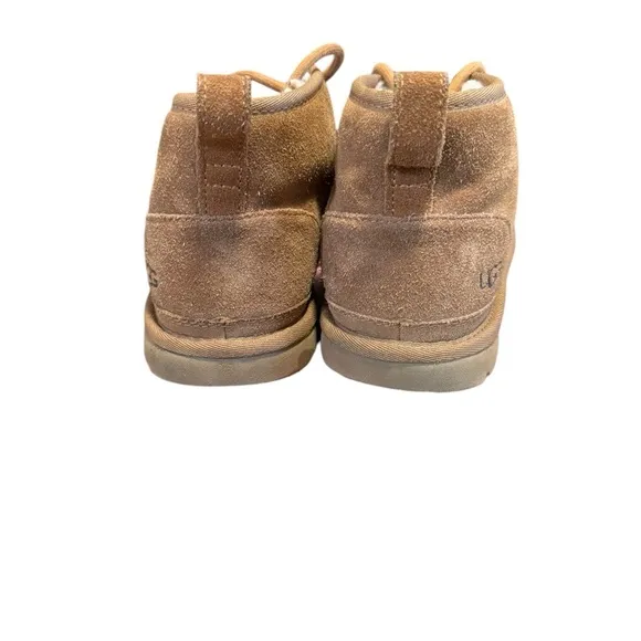 UGG Boots Womens 8 Brown Tan Neumel Chukka Chestnut Suede Ankle Bootie Shearling
