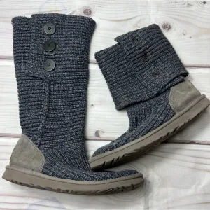 Ugg Cardy Knit Sweater Boots Blue/Grey