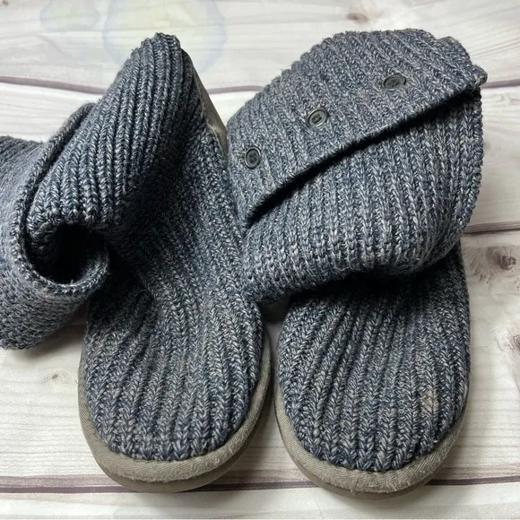 Ugg Cardy Knit Sweater Boots Blue/Grey