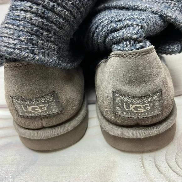 Ugg Cardy Knit Sweater Boots Blue/Grey