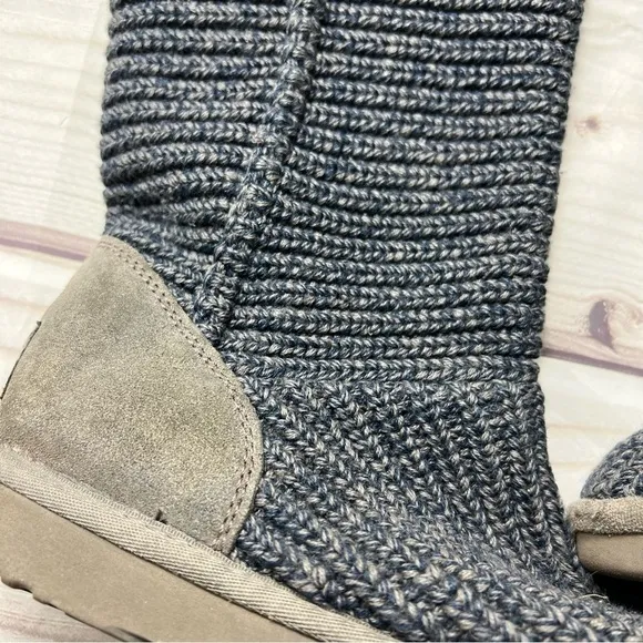 Ugg Cardy Knit Sweater Boots Blue/Grey