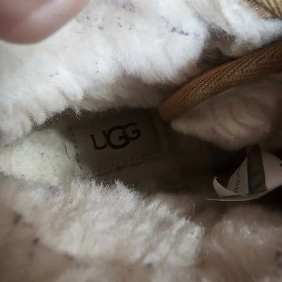 Ugg Chestnut Neumel II Chukka Boots Sz Kids 3 Lace-Up Suede Wool Lined 101732