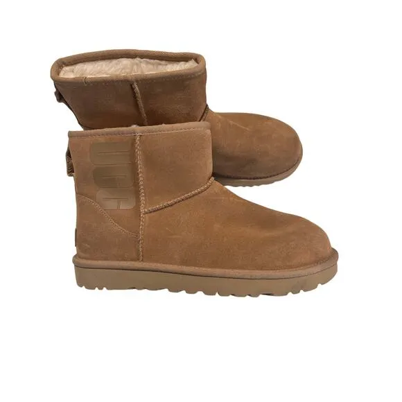 UGG Classic Mini UGG Rubber Logo Boots Women's Size 10 EU 41 Cozy Warm MSRP $160