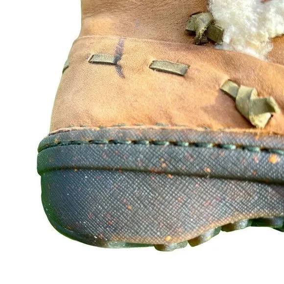 UGG‎ Elijo Chestnut Leather &amp; Shearling Boots — SZ 8 EXCELLENT CONDITION