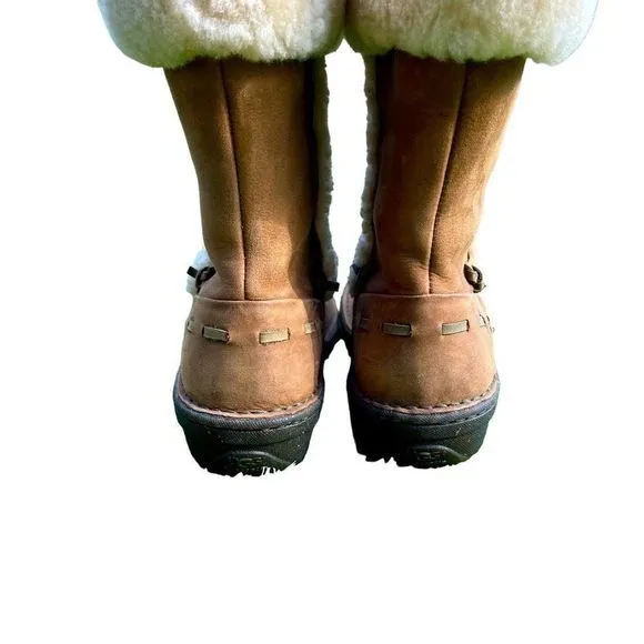 UGG‎ Elijo Chestnut Leather &amp; Shearling Boots — SZ 8 EXCELLENT CONDITION
