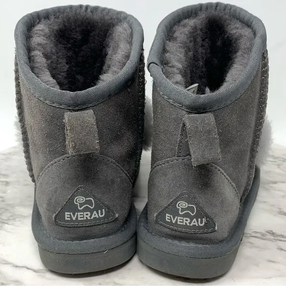 Ugg EverAU Koala Kids Suede Shearling Lined Soft Boots Classic Cozy Warm Casual