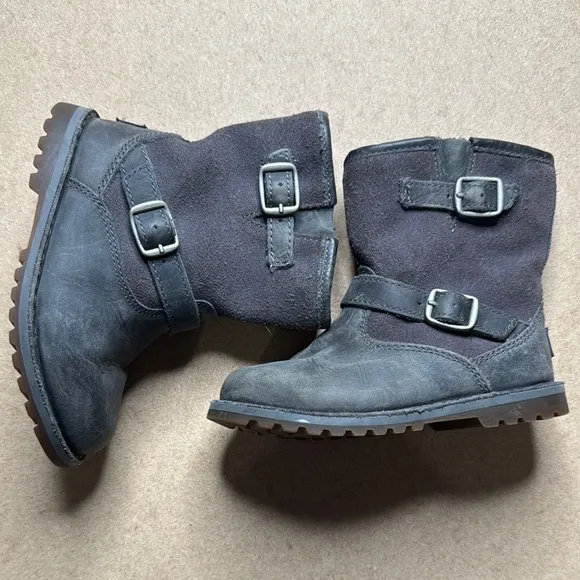 UGG Gray Moto Buckle Boot Toddler Girls Size 7