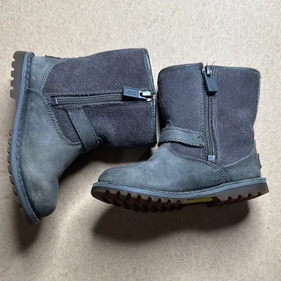 UGG Gray Moto Buckle Boot Toddler Girls Size 7