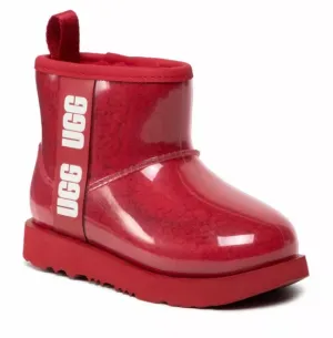 UGG Kids' CLASSIC CLEAR MINI II Boots Size 10 Samba Red