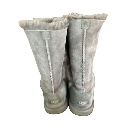 UGG Kids Gray Boots with Button Detail