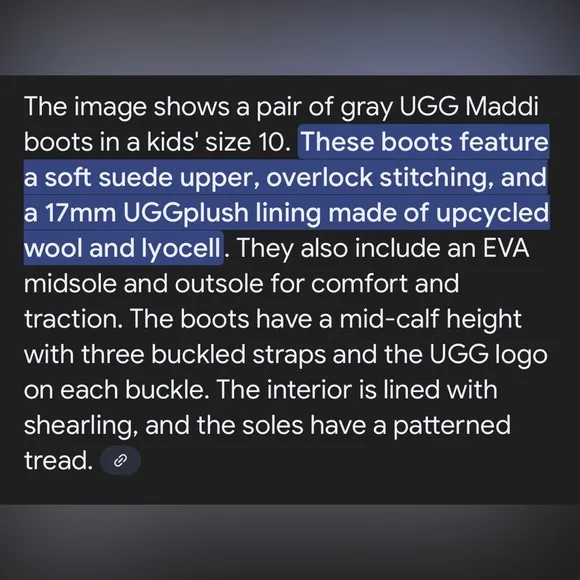 UGG Maddi Girls Toddler Size 10 Gray &amp; Cream Boots Cozy and Durable (EUC)