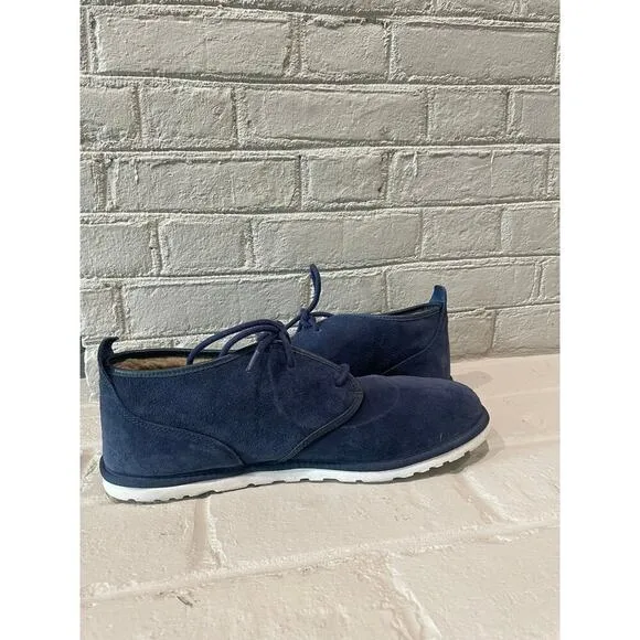 UGG MAKSIM Navy Suede Sheepwool Chukka Ankle Boots