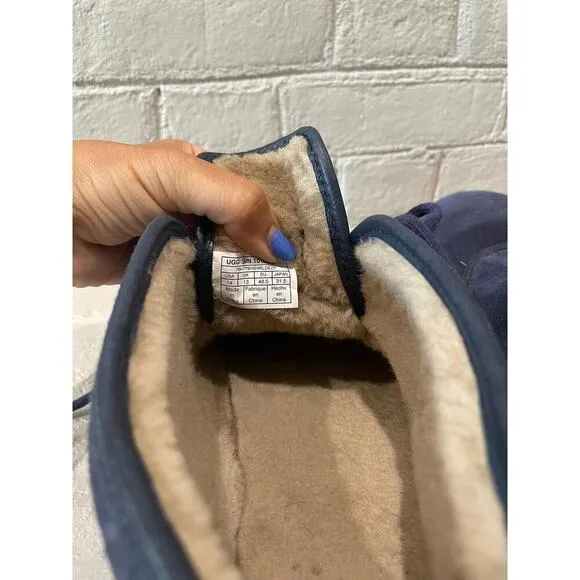UGG MAKSIM Navy Suede Sheepwool Chukka Ankle Boots