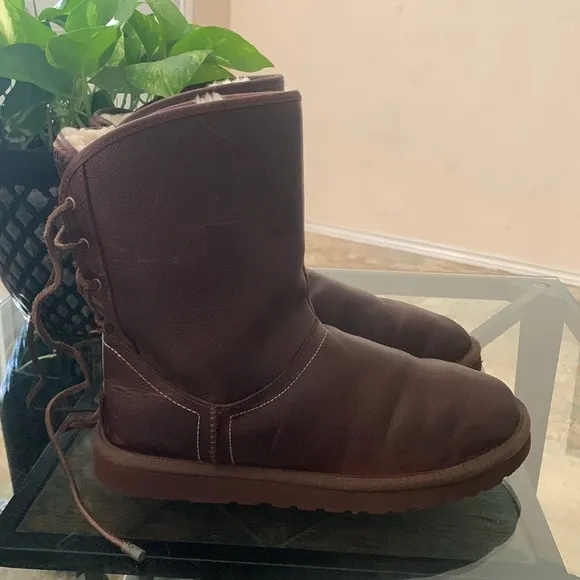 UGG Mariana Sheepskin Lined Leather Boots