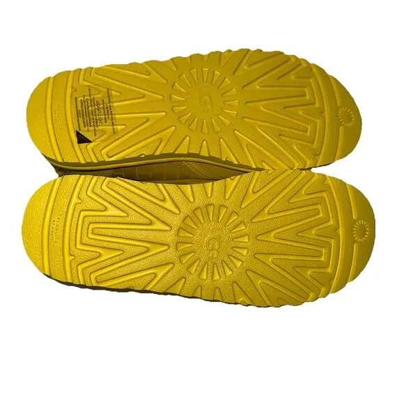 UGG Mens Boots Size 12 Canary Yellow Neumel Scatter Graphic Suede NWOB