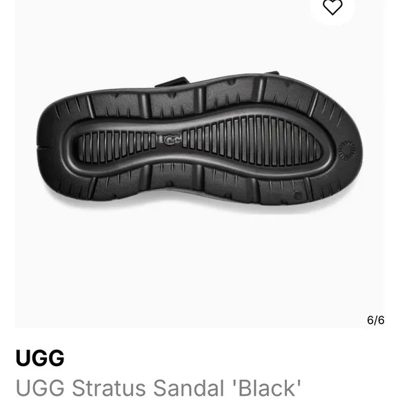 UGG Men’s Stratus Black Lightweight Casual Beach Sandals Size 9 NWT