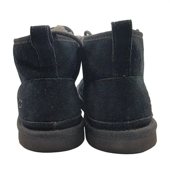 Ugg Neumel Chukka Ankle Boots Mens 12 Black Lace Up Sheep Shearling Lined - 3236