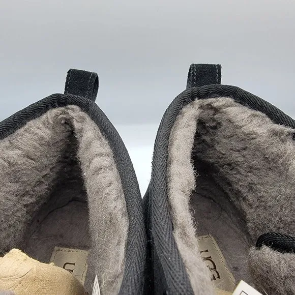 Ugg Neumel Chukka Ankle Boots Mens 12 Black Lace Up Sheep Shearling Lined - 3236