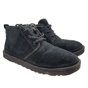 Ugg Neumel Chukka Ankle Boots Mens 12 Black Lace Up Sheep Shearling Lined - 3236