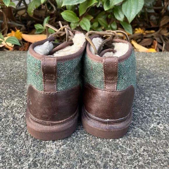 UGG Neumel Donegal Stout Brown Leather Wool Chukka Boots